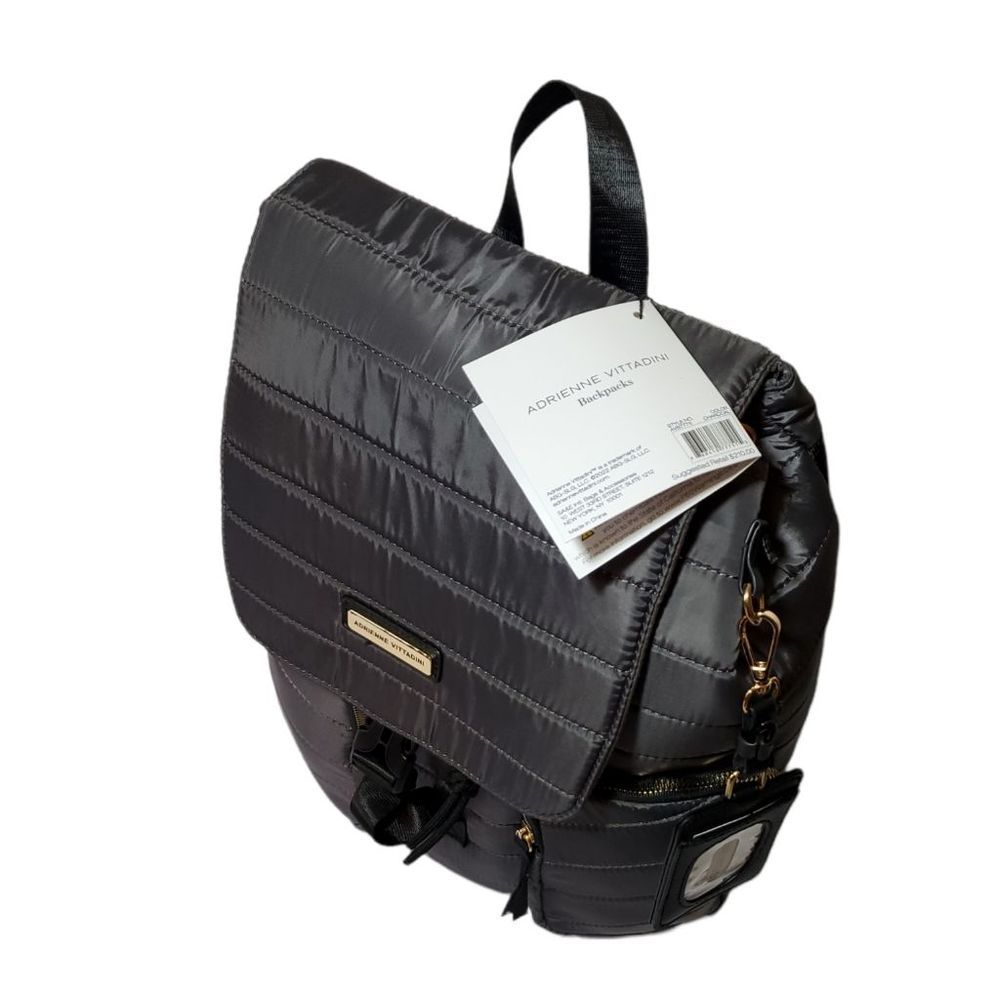 NWT Adrienne Vittadini Bookbag-Backpack & Wallet/ Tag. Color: Charcoal.